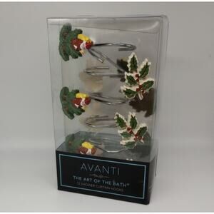 Avanti  NIB Christmas Shower Hooks 12 Shower Curtain Hooks NEW